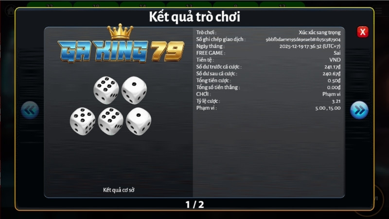 bang tra thuong game Bảng trả thưởng game Nổ Hũ Xúc Sắc tại GAKING79