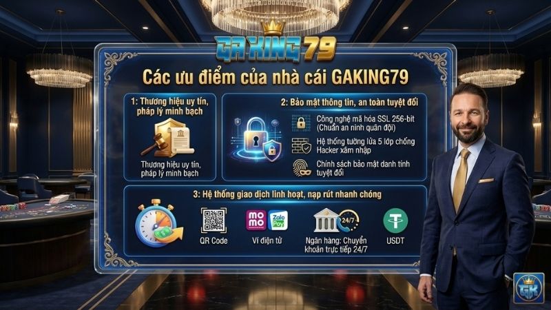cac uu diem cua nha cai gaking79 1 Ưu điểm: Thương hiệu uy tín, pháp lý minh bạch, bảo mật thông tin, hệ thống giao dịch tại GAKING79