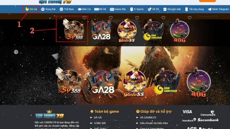 Truy cập vào sảnh SV388 trong GAKING79