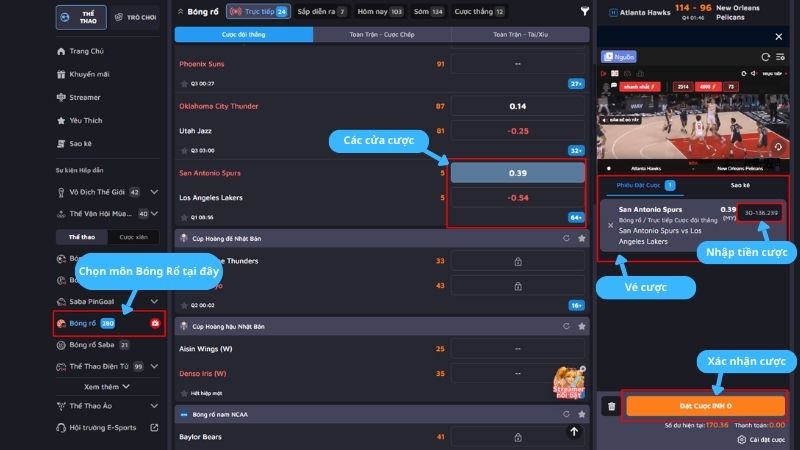 Quy trình đặt cược chi tiết