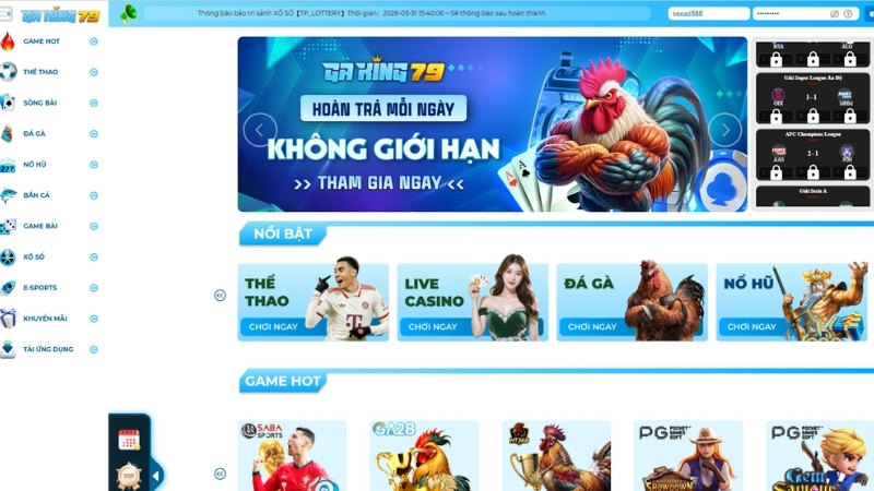 Tổng quan giao diện GAKING79